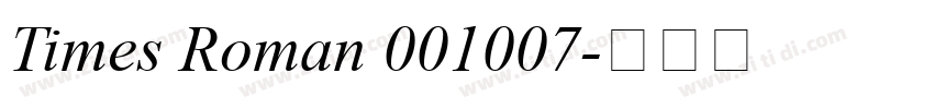 Times Roman 001007字体转换